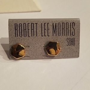 Robert lee Morris gold-tone‎ octagon stud earrings